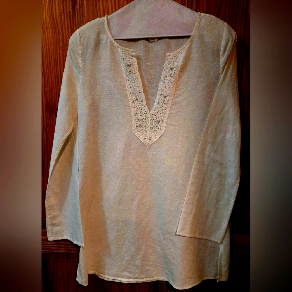 White Jcrew Cotton/Linen Blend Beach Cover*Shirt